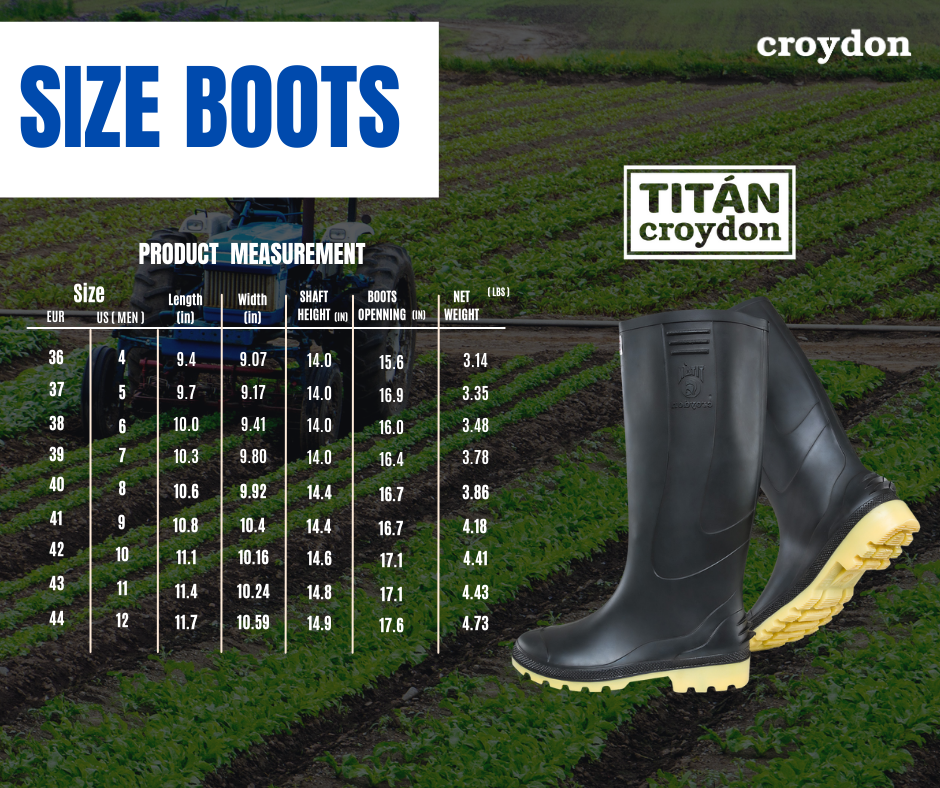 Croydon La Titan Tall PVC Work Boots Black Waterproof Agriculture Farming