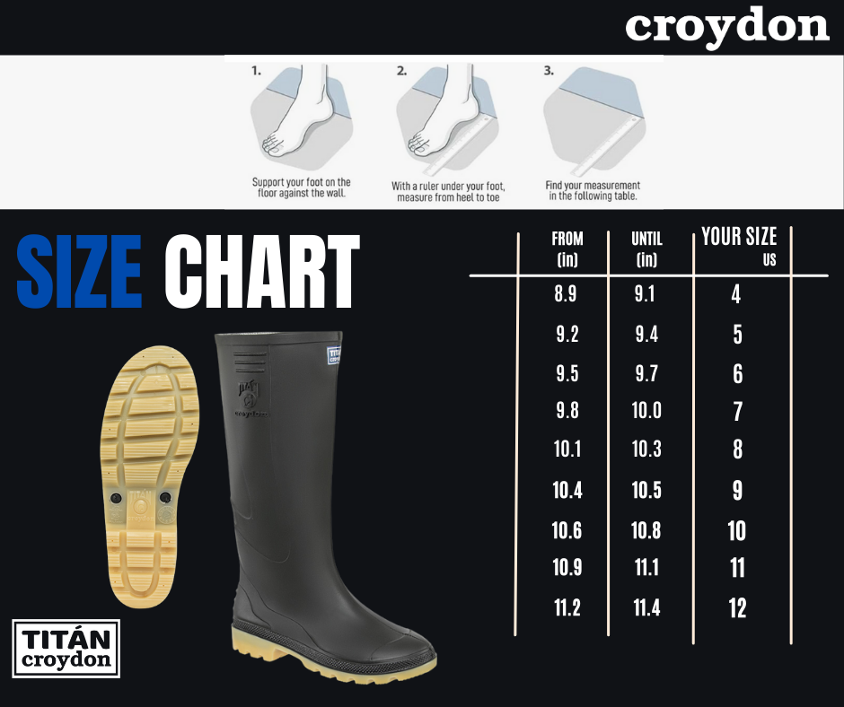 Croydon La Titan Tall PVC Work Boots Black Waterproof Agriculture Farming