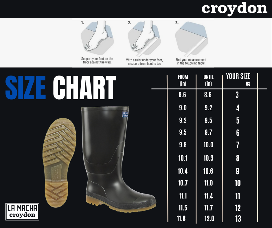Croydon La Macha Alta Tall PVC Work Boots Black Waterproof Agriculture Poultry Farm Livestock