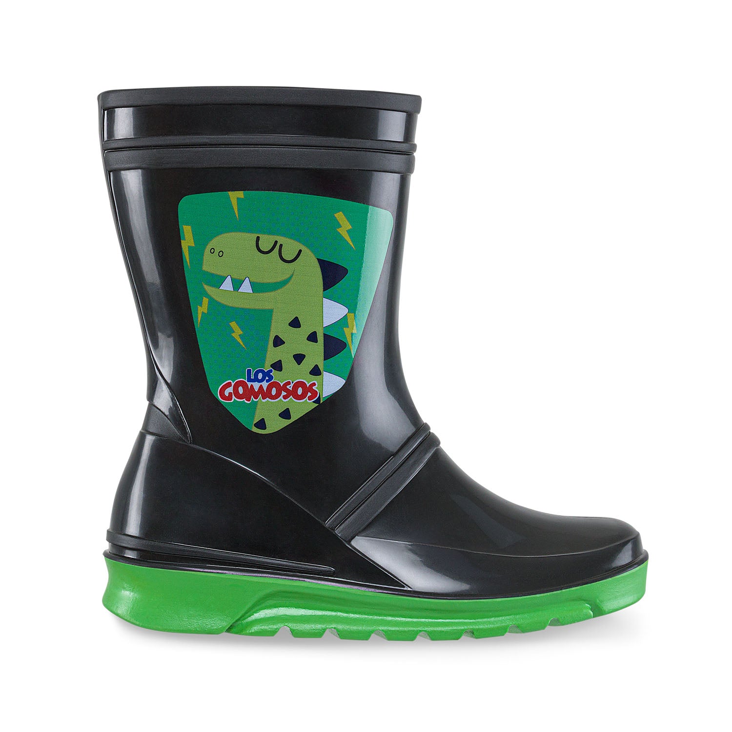 Croydon Gaten black green Kids Rain Boots Boys PVC Waterproof Outdoor Play