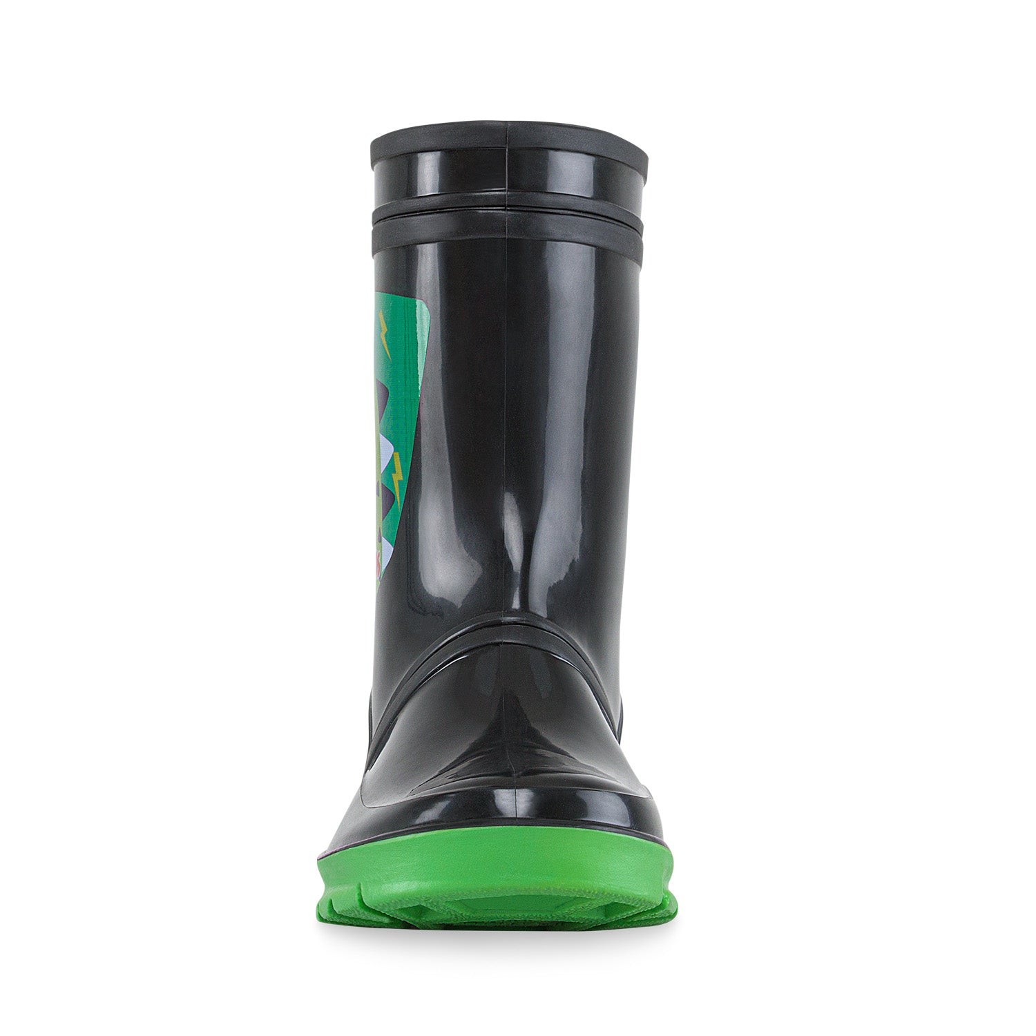 Croydon Gaten black green Kids Rain Boots Boys PVC Waterproof Outdoor Play