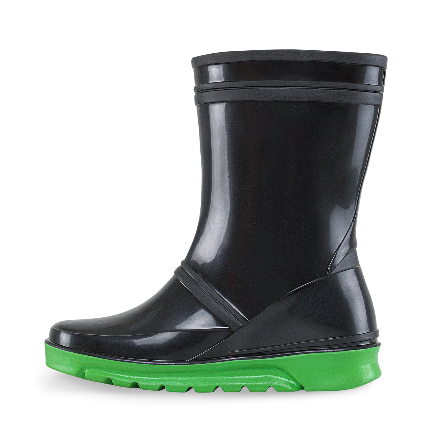 Croydon Gaten black green Kids Rain Boots Boys PVC Waterproof Outdoor Play